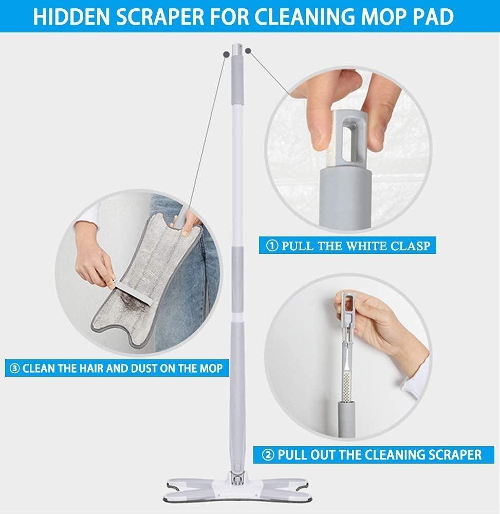 Cleaning Mop-Flat Floor Mop, Reusable Pad, 360 Degree Dry Wet Mop Home Kitchen Roposo Clout