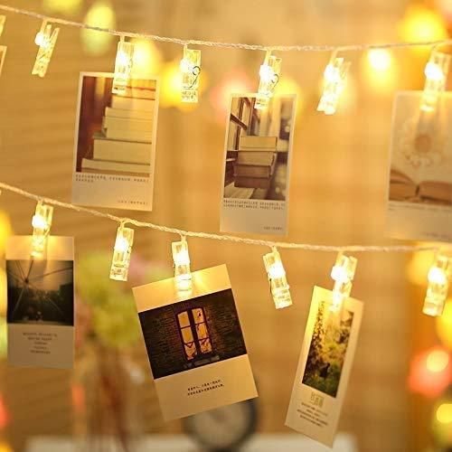 16 Photo Clip LED String Lights for Photo Hanging Birthday Festival Wedding Party for Home Patio Lawn Restaurants Home Decoration (Warm White) Roposo Clout